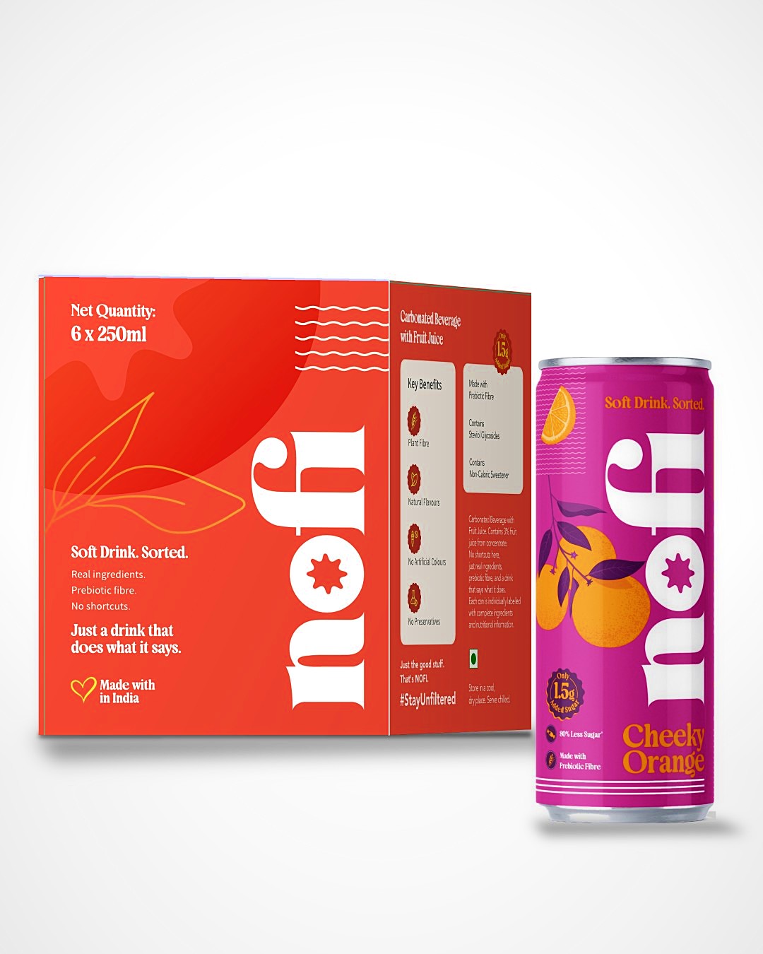 Cheeky Orange, 6-can box with a can