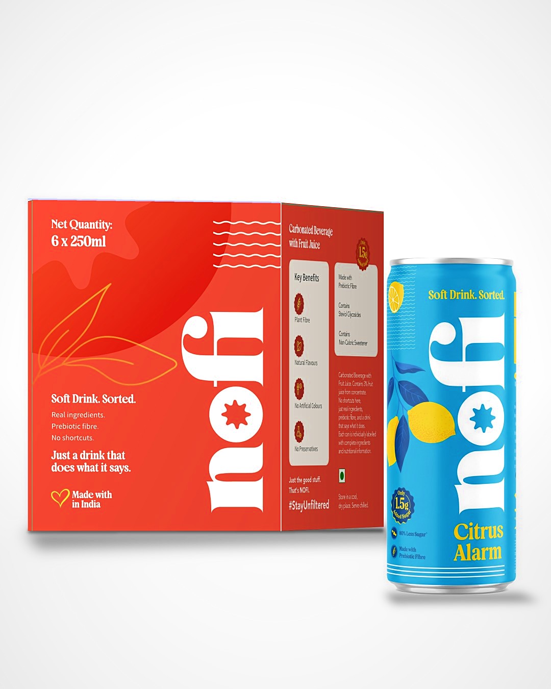 Citrus Alarm, 6-can box with a can